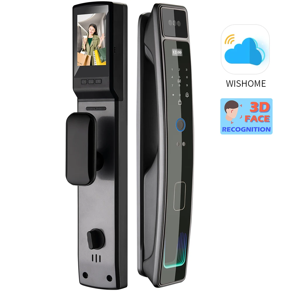 

Wholesale Factory Price 3D Face Recognition Smart Door Lock With Doorbell Outdoor Wifi Fingerprint Camera