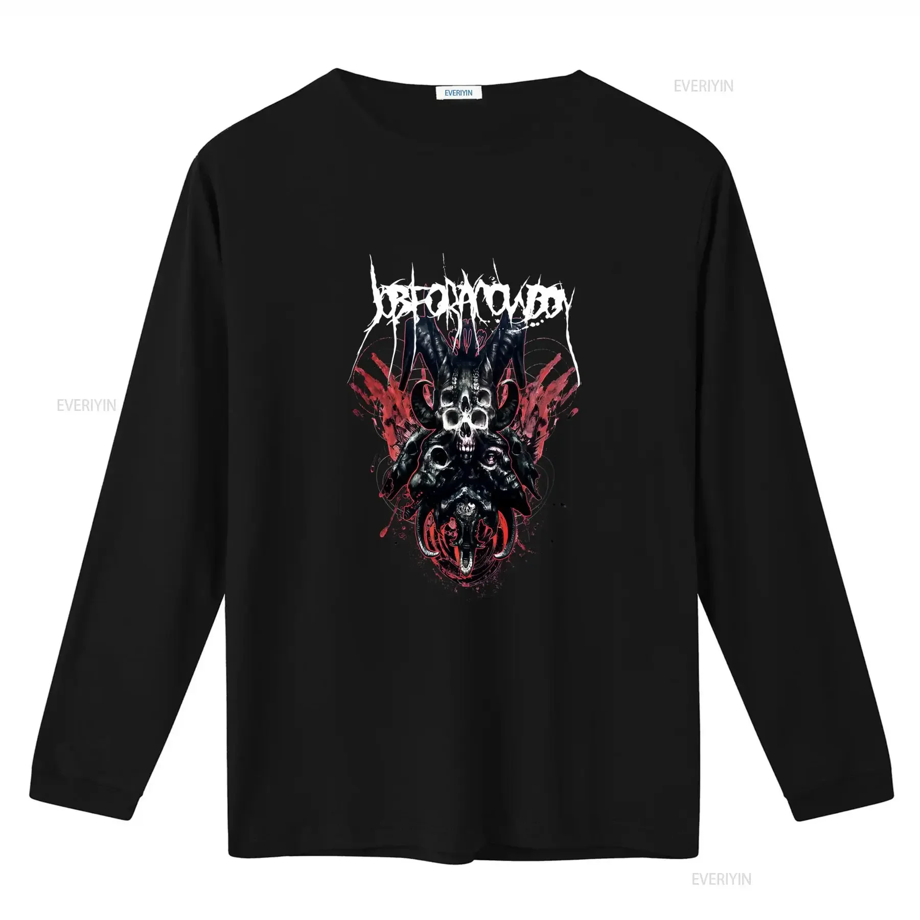 Men's Job For A Cowboy Skull Print Black T Shirt X Small Gothic Rock Style vintage Washed Stylish streetwear Breathable
