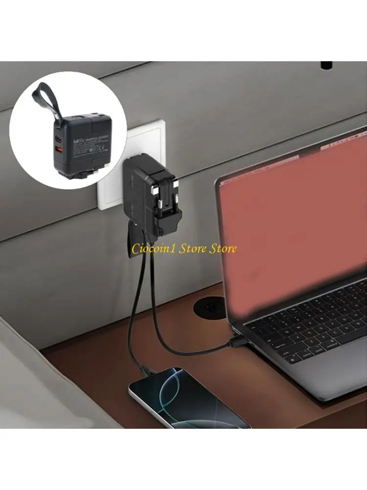 A3PC Fast Phone Charging International Travel Device Electric Control Light ABS Material
