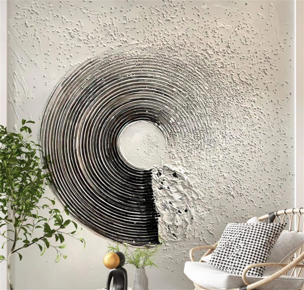 European style villa staircase wallpaper 3D customized new background wall French light luxury style rotating staircase mural