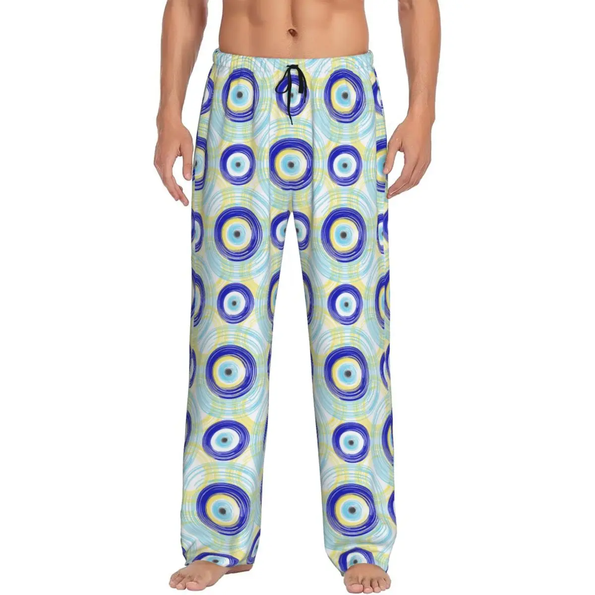 

Custom Men's Turkey Evil Eye Symbol Pattern Nazar Amulet Pajama Pants Print Sleep Sleepwear Bottoms with Pockets