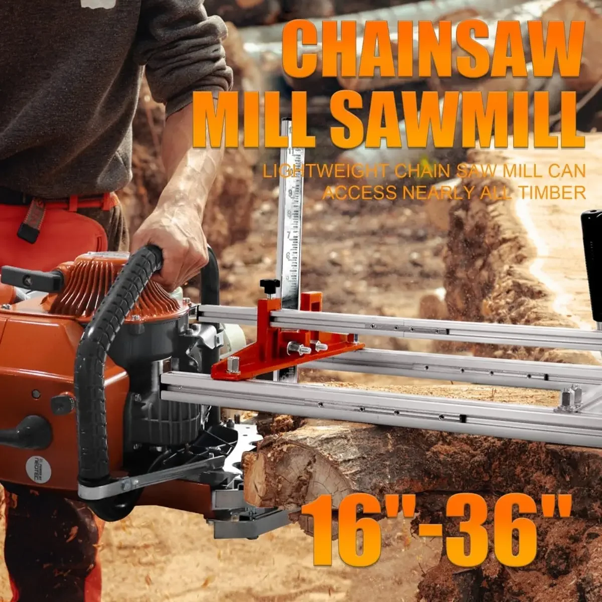 36 Inch Chainsaw Mill, Portable Saw Mill, Lumber Cutting Guide Timber Chainsaw Mill Kit Attachment Cutting Milling Wood