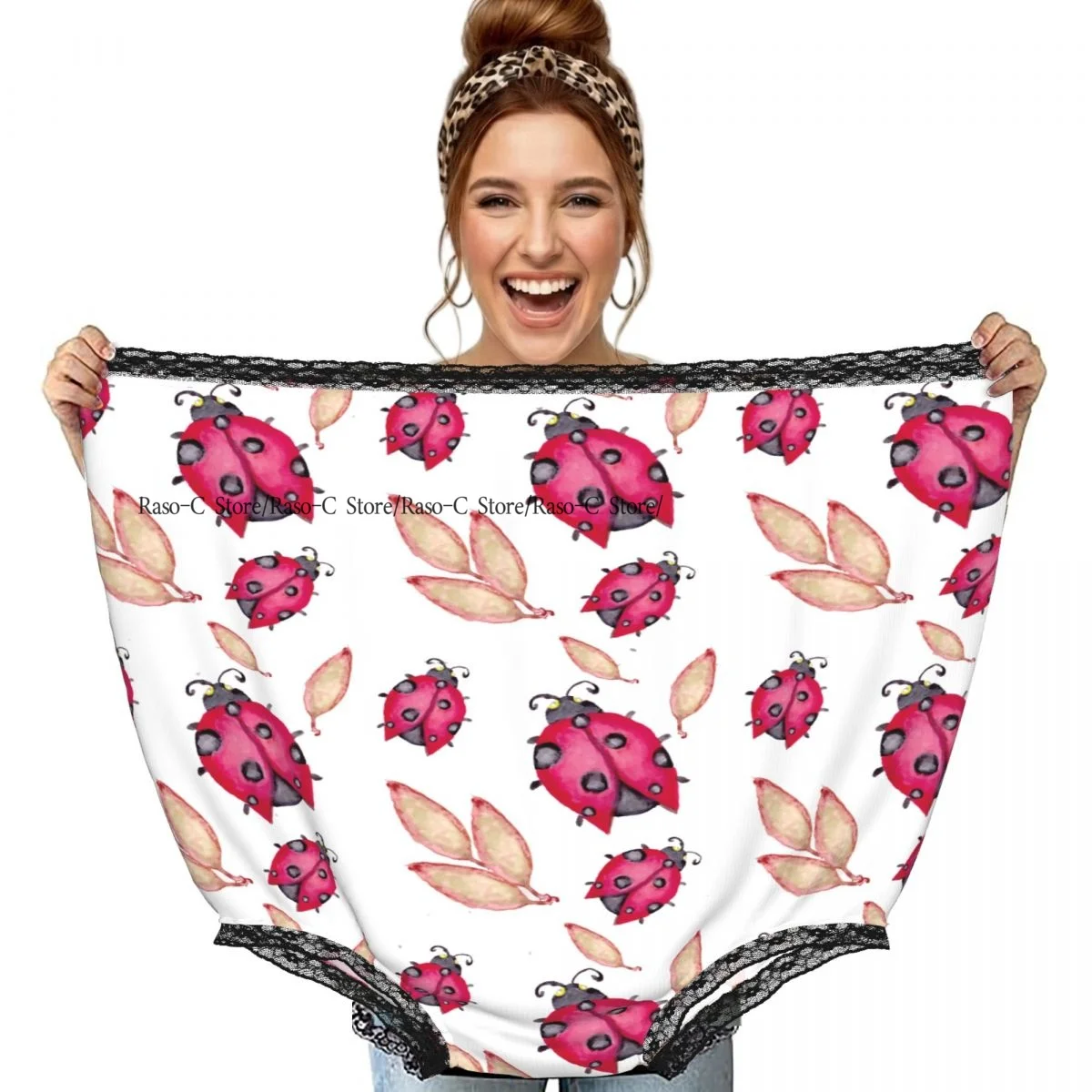 Watercolor Ladybug With Leaves Grandma Underwear Interesting Prank Funny Gift Panties