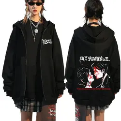 Rockband meine chemische Romantik mcr toten Reiß verschluss Hoodie schwarz Parade Punk Emo Reiß verschluss Sweatshirt Männer Mode Vintage Hip Hop Hoodies