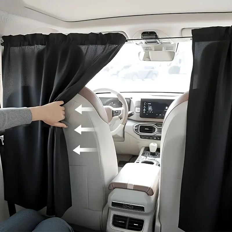 2pcs/set Sun Shade Privacy Curtain Taxi Car Isolation Curtain Partition Protection Curtain Commercial Vehicle Car Accessories