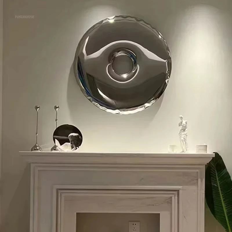Stainless Steel Villa Donut  Wall Decor for Dining Room Household Background  Wall Pendant Hanging Decorations Luxury Des