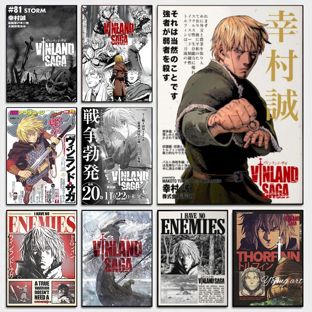 Japanese Anime V-Vinland Saga Canvas Print Poster Japandi Popular Manga Art Prints Bedroom Wall Art Home Decor Poster Fans Gifts