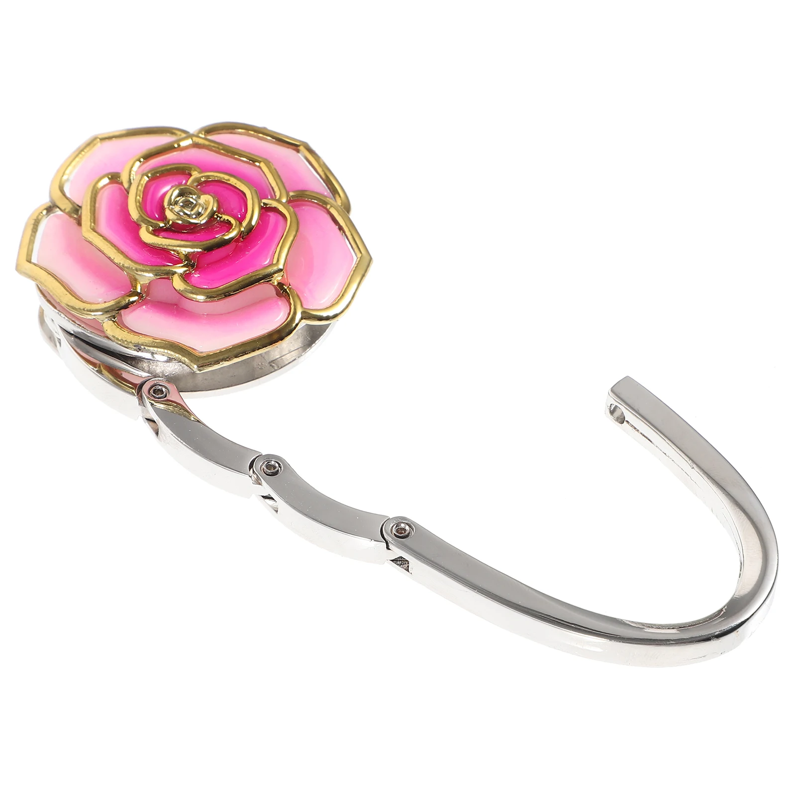 

Foldable Handbag Hanger Zinc Alloy Pink 115mm Extended 50x70mm Folded Bag Hook Non Slip Restaurant Use Universal Hanging Tool