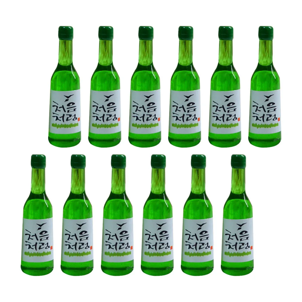 

12Pcs Miniature Korean Rice Wine Bottles Exquisite Design Realistic Look Mini House Decor Miniature Wine Bottle