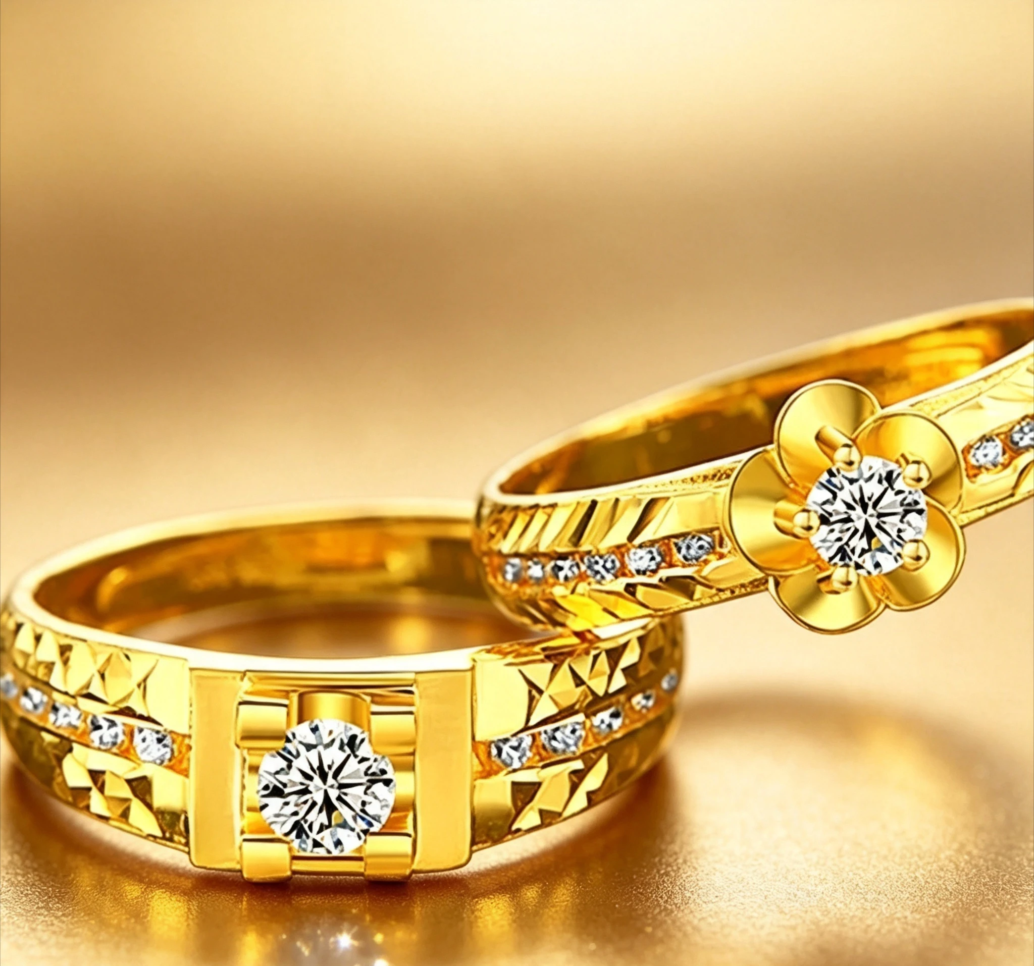 9999 24K Real Gold Couple Ring Vietnam Shajin Wedding First Accessories Gift Giving gifts for friends