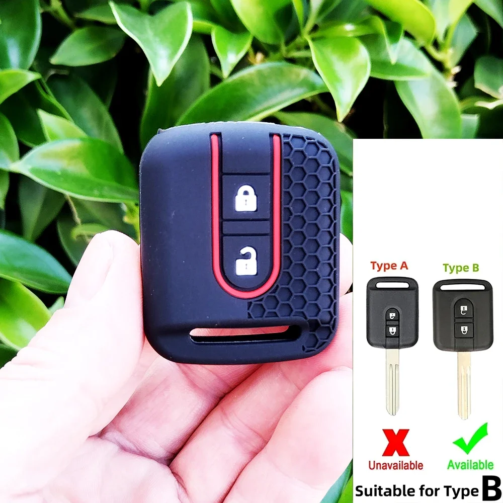 For Nissan Micra K12 Note Navara Qashqai J10 Primera Almera Sunny X-Trail 2B Rubber Cover Remote Car Key Silicone Case