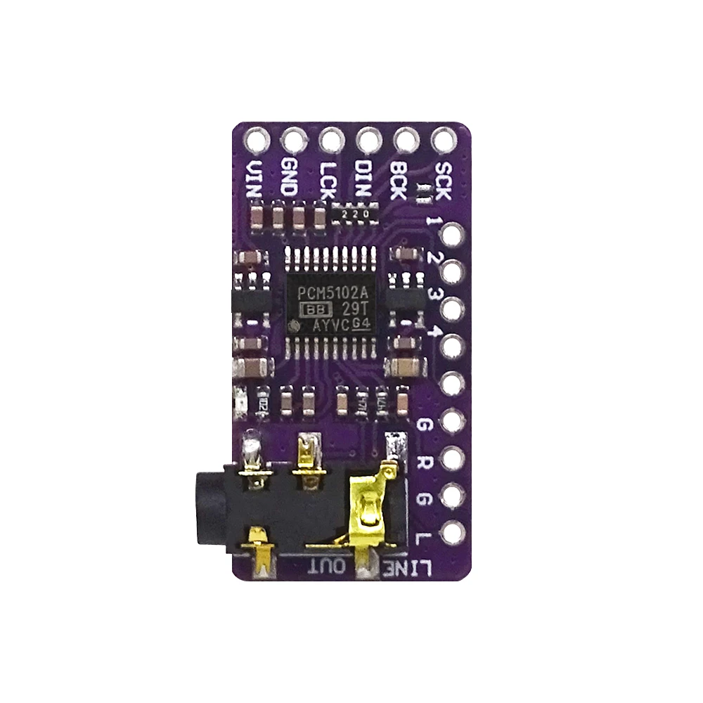 Interface I2S PCM5102A DAC Decoder GY-PCM5102 I2S Player Module For Raspberry Pi pHAT Format Board Digital PCM5102 Audio Board