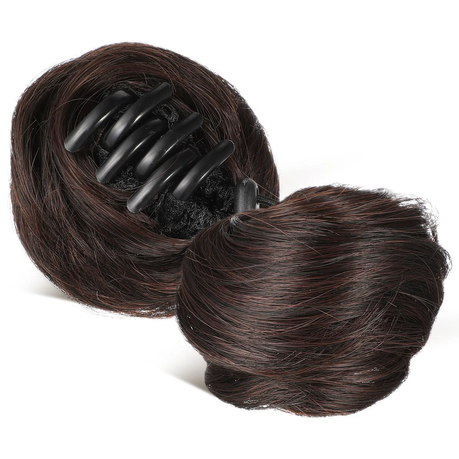 

2Pcs Mini Bun Hair Donuts Claw Clip Extensions Fake Hair Buns for Women Clip in Space Buns Easy Application Lasting Wear
