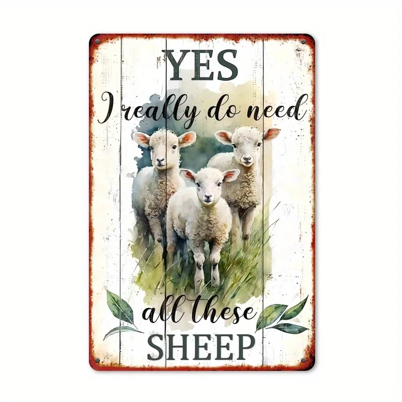 I Truly Require This Vintage Metal Tin Logo Wall Art Featuring Sheep, Which Serves As a Decorative Gift Suitable for Various Pla