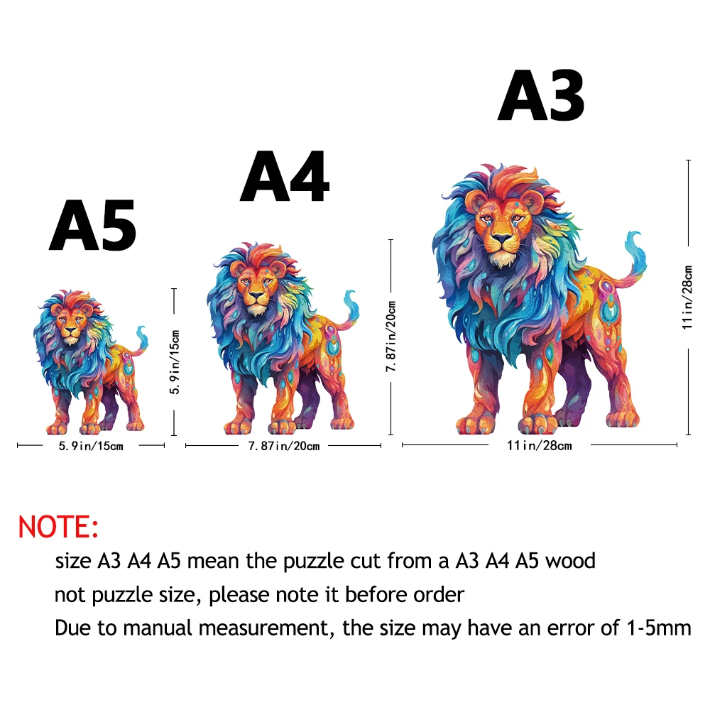 Lion King Wooden Puzzle Irregular Animal Shape Party Game Christmas Gift For Family And Friends