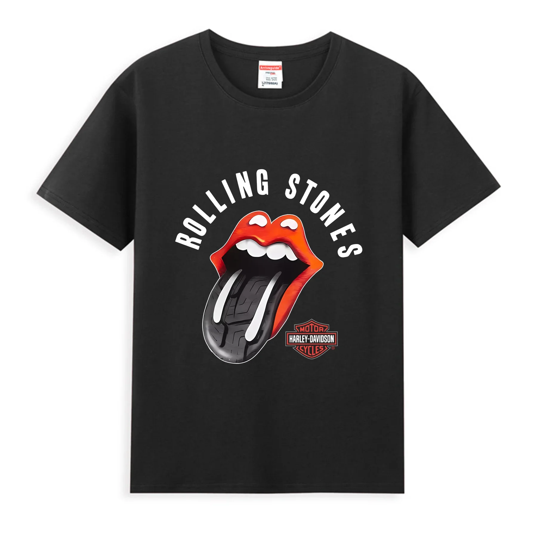 2024 Men T Shirt Casual Harleys T-shirt Graphic Oversized Davidson Breathable Rolling Stones Comfortable Streetwear S-3XL