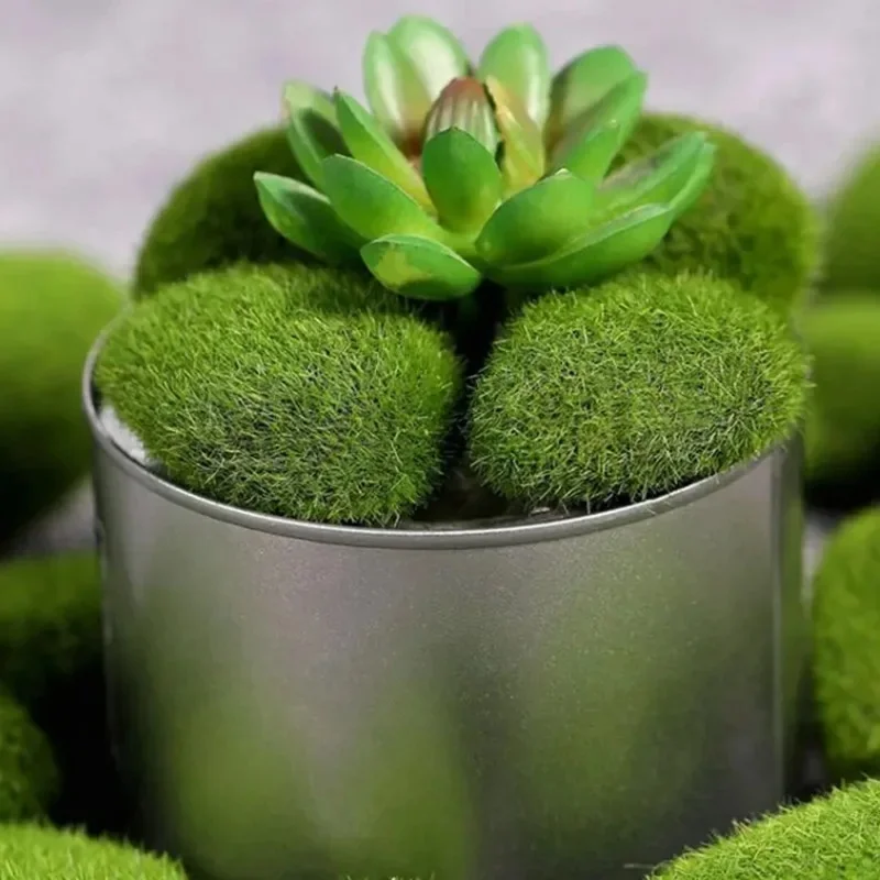 10Pcs Simulation Moss Stone Artificial Moss Rocks Ball Fake Green Plant for Home Garden Flower Pot Decoration Creative Crafts view 6