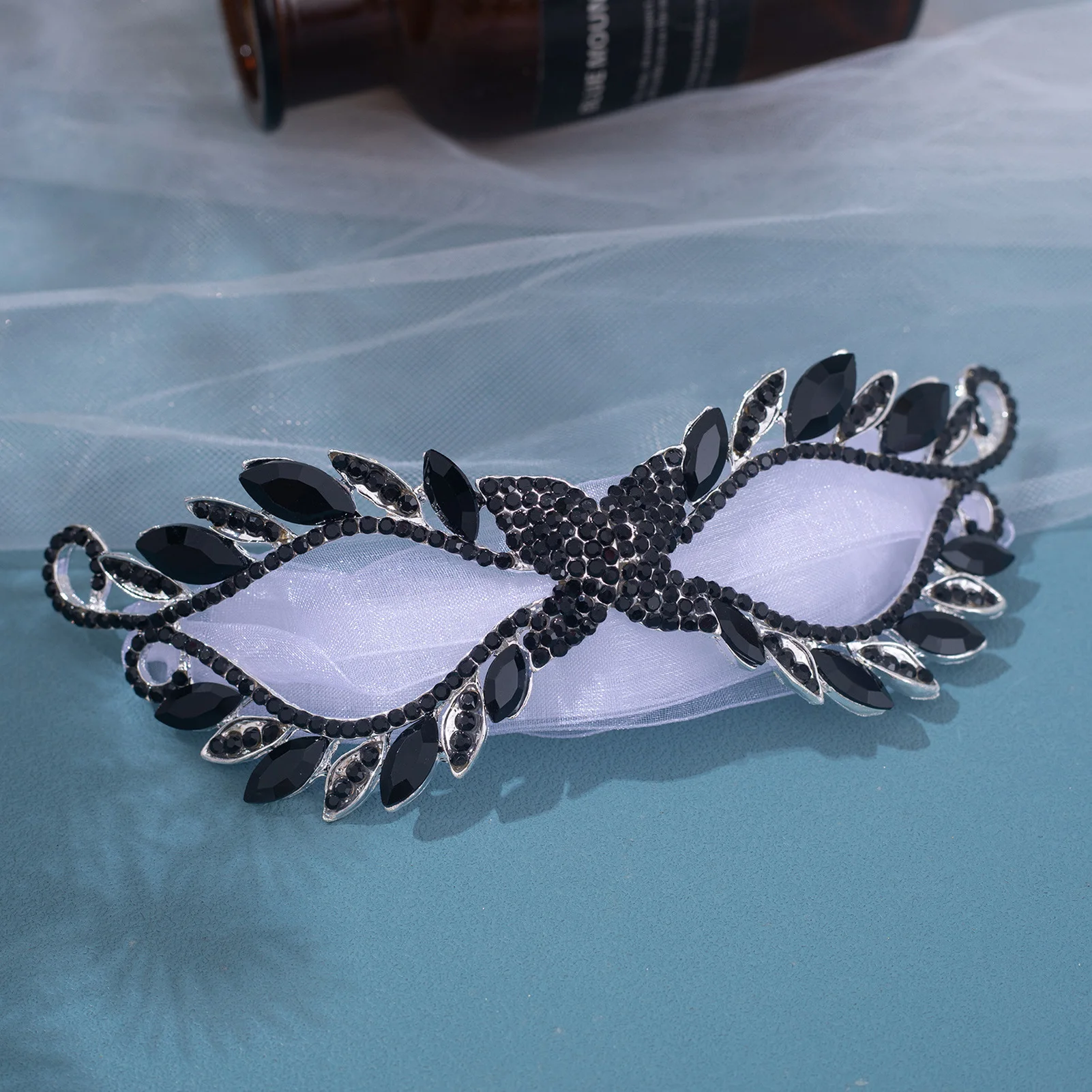 Women Crystal Masquerade Mask Rhinestone Fancy Mask Evening Party Mask for Masquerade Ball Banquet Cosplay