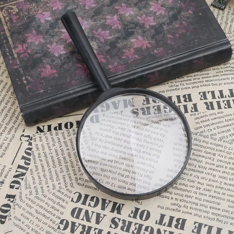 2025 새로운 90mm 휴대용 돋보기 5x 보석류/독서 용 미술 스탬프 사용