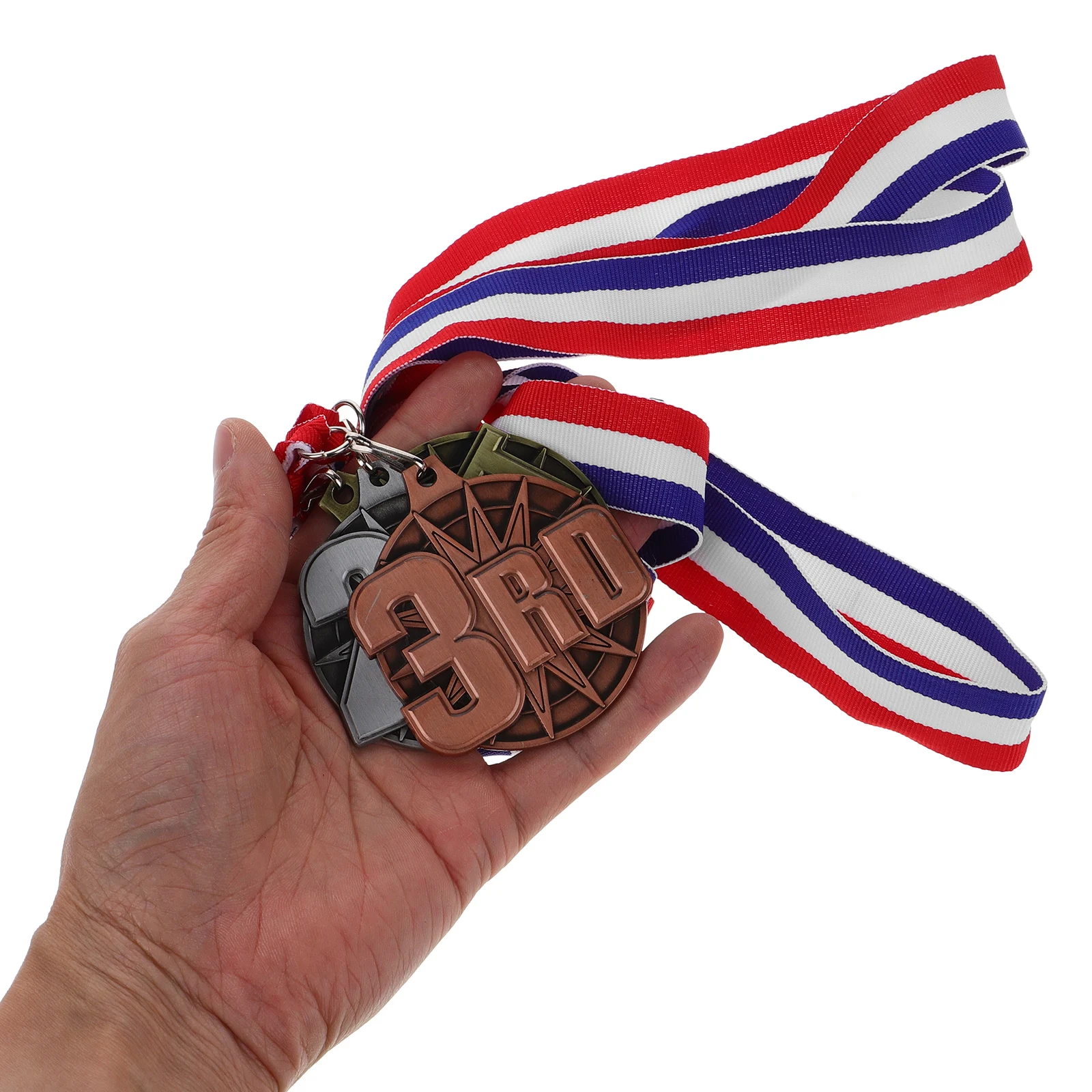 3 Pcs Metal Medal Winner Award Medals Universal for Number Student Reward Sports