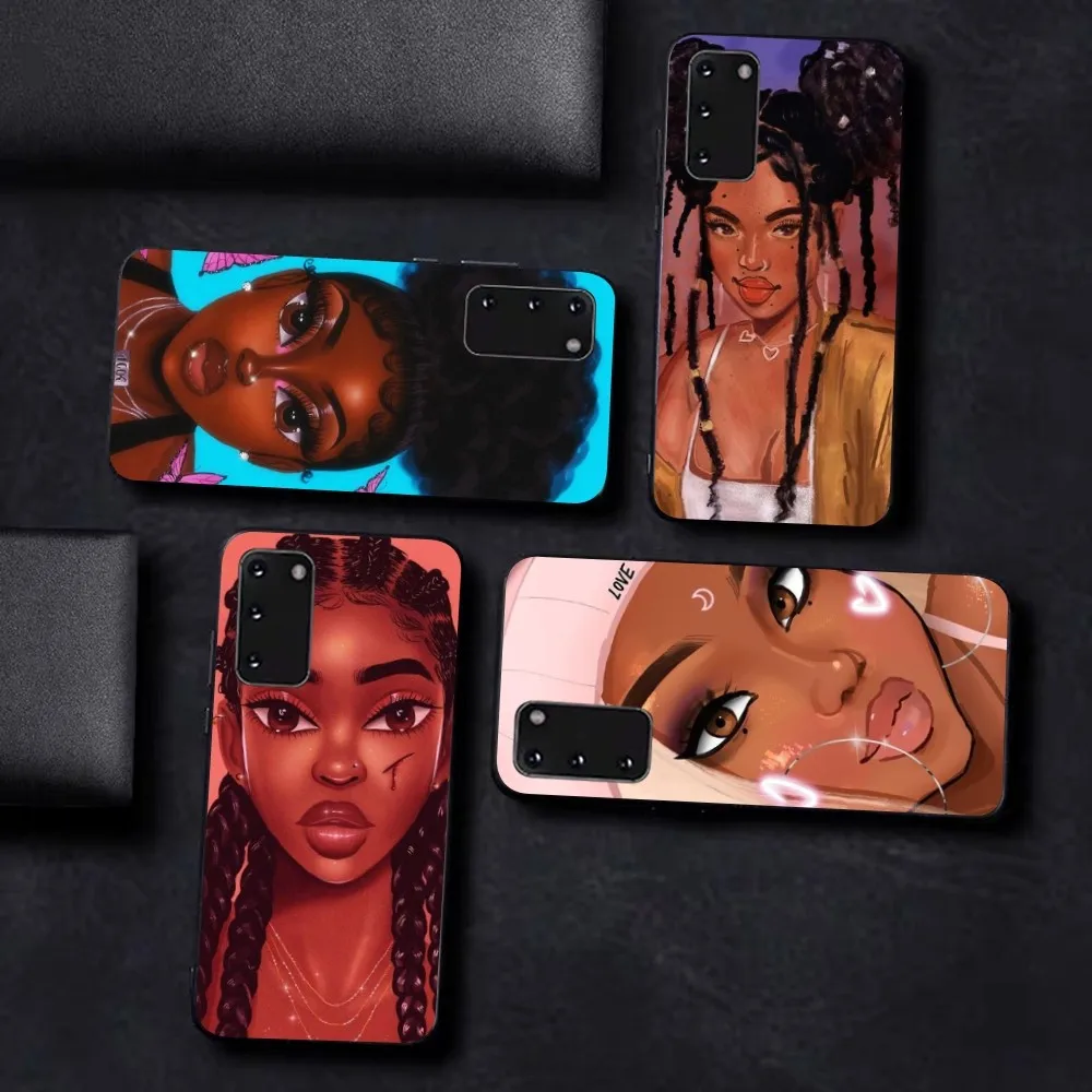 Afro Girls Art Phone Case For Samsung S 9 10 20 21 22 23 30 23 24 plus lite Ultra FE S10lite Fundas