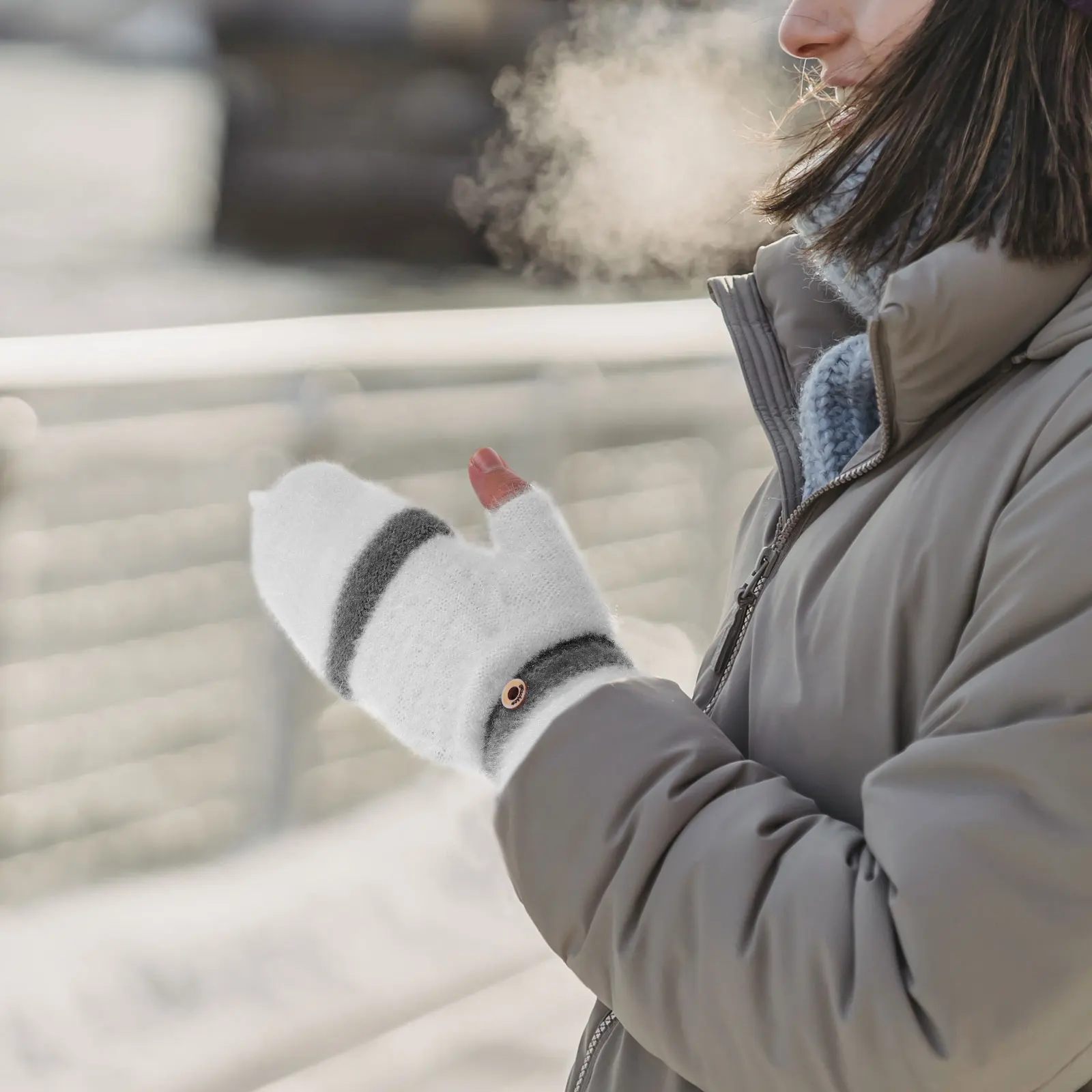 

1Pair White USB Heated Gloves Double Sided Heating Winter Thermal Gloves for Outdoor Sports Skiing Cycling Hand Warmers