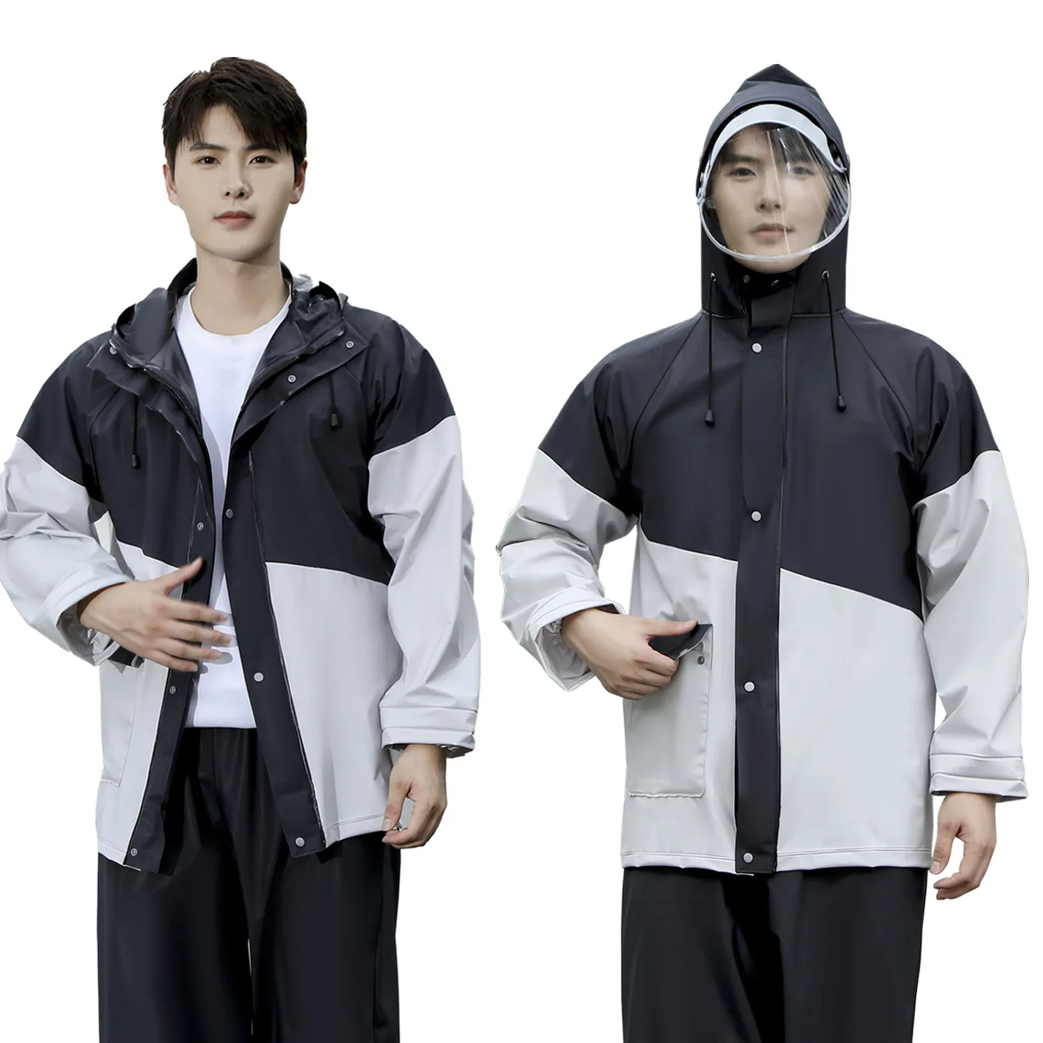 Unisex Split Rain Suit Waterproof Reflective Breathable Motorcycle Riding Gear Outdoor Cycling Biker Raincoat Men Women Rainwear