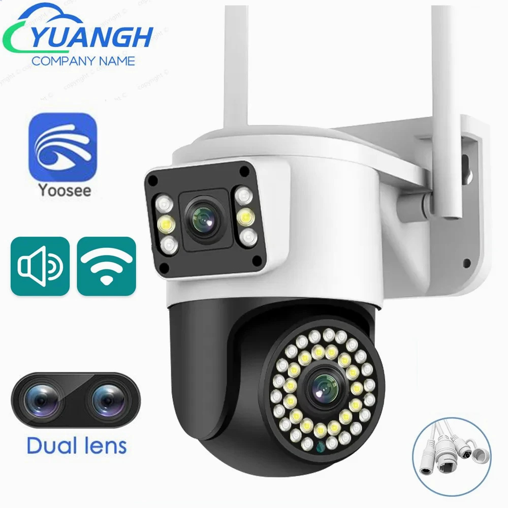 4MP Yoosee Dual Lens IP Camera WIFI Outdoor Auto Tracking Waterproof Wireless Security Home Camera Color Night Vision