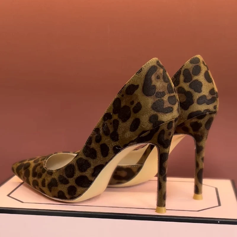 

Fashion Sexy Leopard Print Women's Shoes High Heels Elegant One-step Office High Heels Women Sandals Pointed Luxury Single Shoes