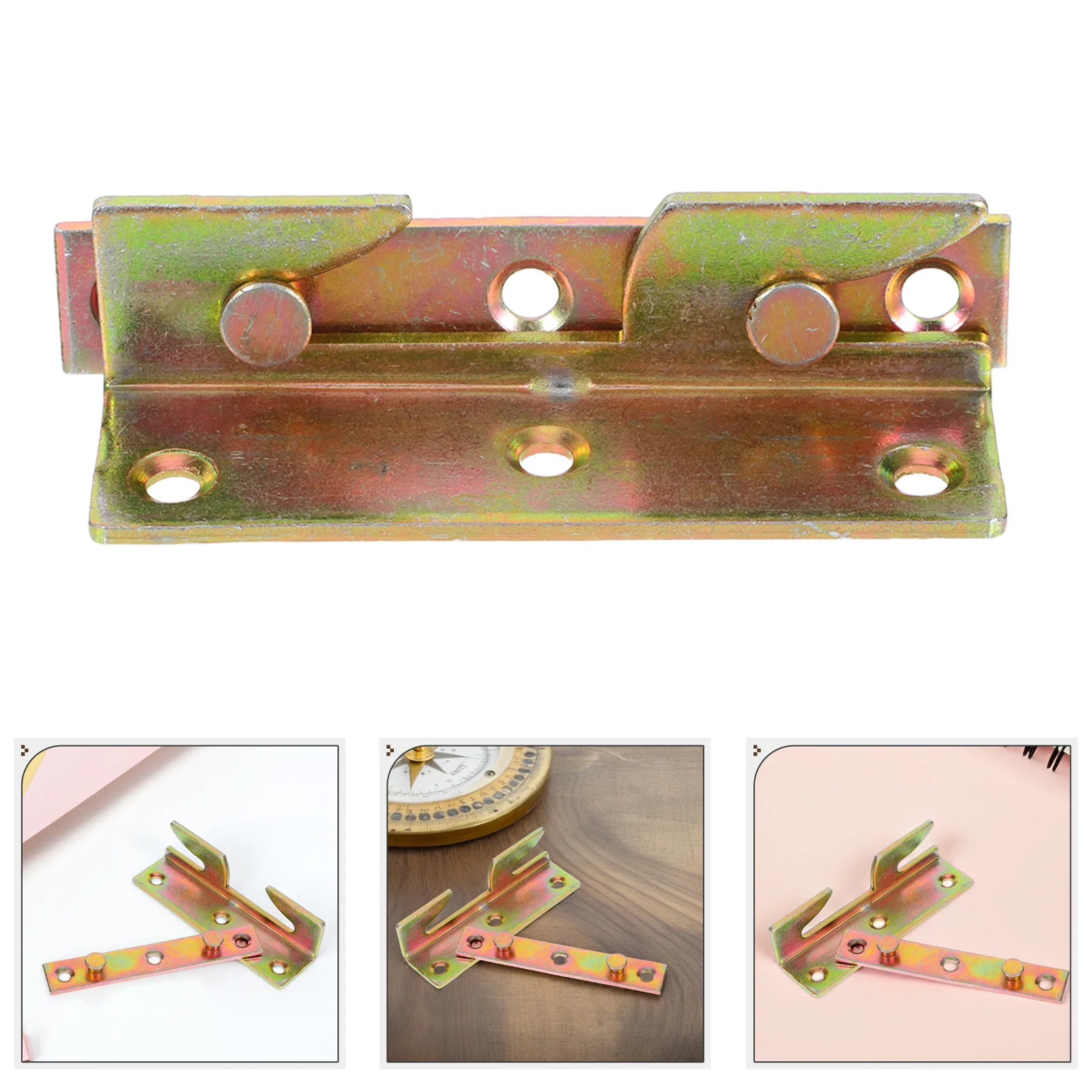 

4Sets Bed Frame Hardware Invisible Hinges Sturdy Connectors for Enhanced Stability Wood Joint Connector Iron Frame Bed