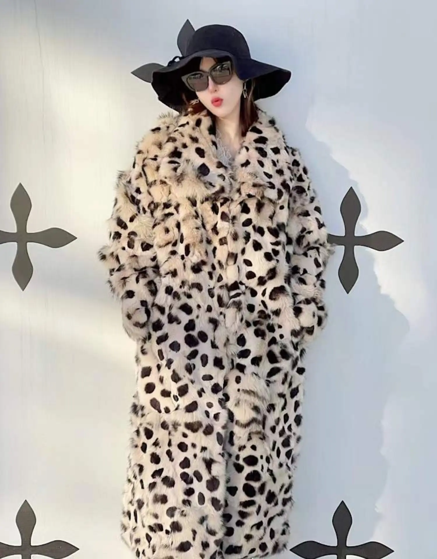 2023 Hot Sales New Women Autumn Winter Fox Fur Leopard Coats Slim Warm Fur Jackets Female High Quality Natural 100% Fox Fur Coat