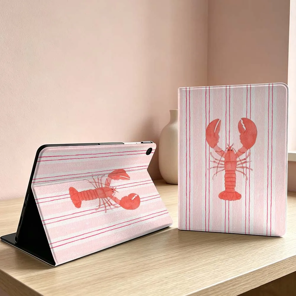 Design Striped Lobster Pattern For Samsung Galaxy Tab S11 S10 S9 S8 S7 S6 A11 A9 A8 A7 Ultra Lite FE Plus Inch Tablet Case Soft