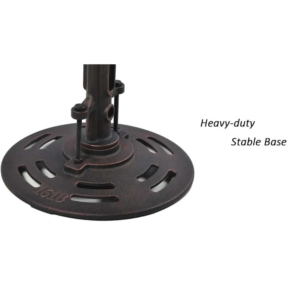 Industrial Style Metal and Wooden Adjustable Height Side Table with Hand Crank for Living Room and Bedroom