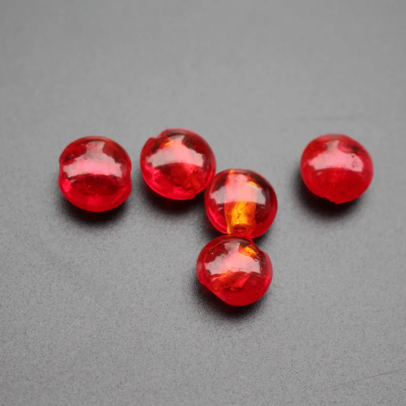 10Pieces /lot 12mm Lampwork glass beads Round Flat Foiled Multi-Color for jewelry &DIY Craft