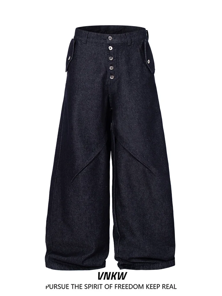 

Мужские джинсы в американском ретро-стиле, прямые, свободные, широкие, повседневные, мешковатые, длинные брюки на молнии, со средней посадкой, без стрейча, из чистого хлопка