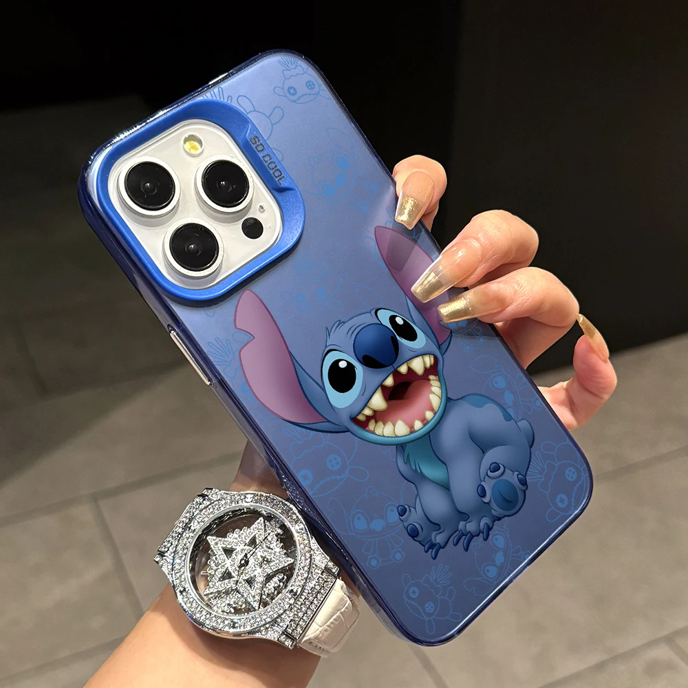 Happy Stitch Phone Case for Oppo Realme C67 C65 C63 C55 C53 C51 C35 C33 C30 C25 12 11 10 Pro Plus Narzo 4G 5G Silver Hard Cover