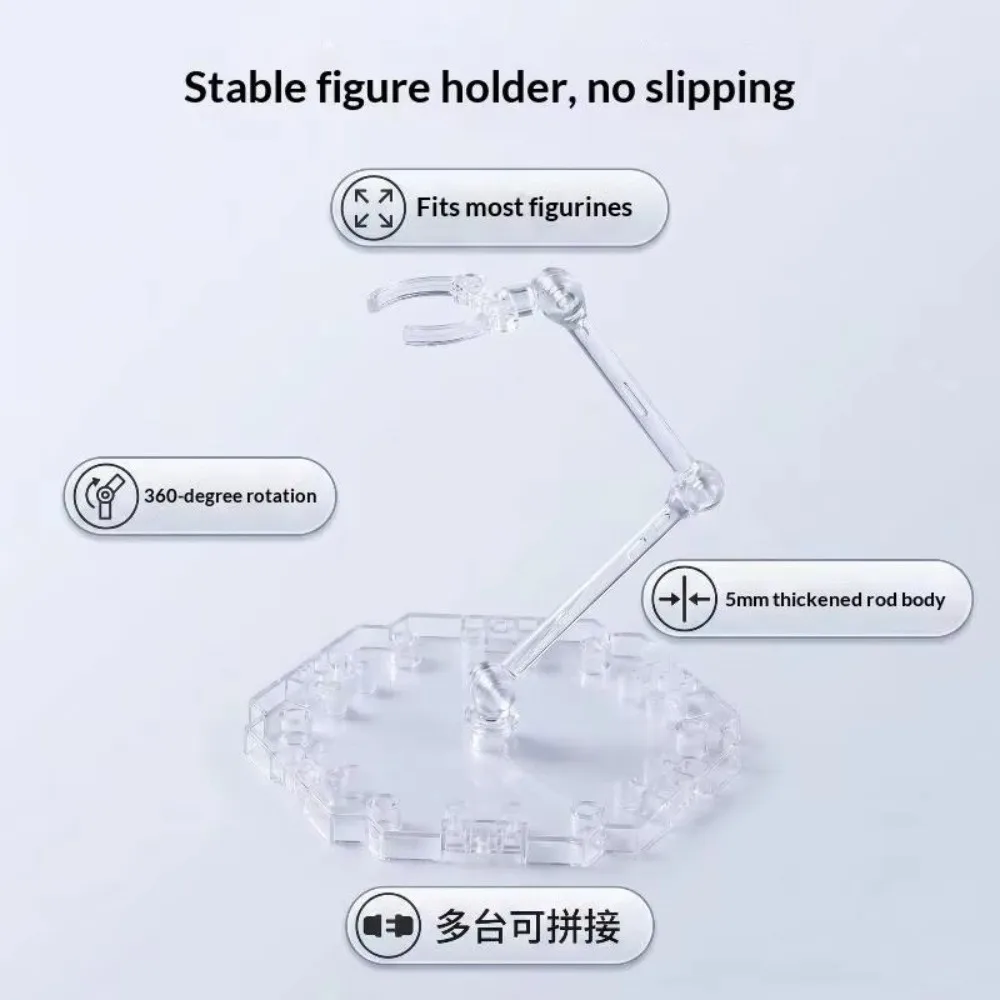 New Transparent Action Figure Display Stand Assembly Rack Gundam Models Movable PVC Model Support Stand for HG 1/144 Cinema Game