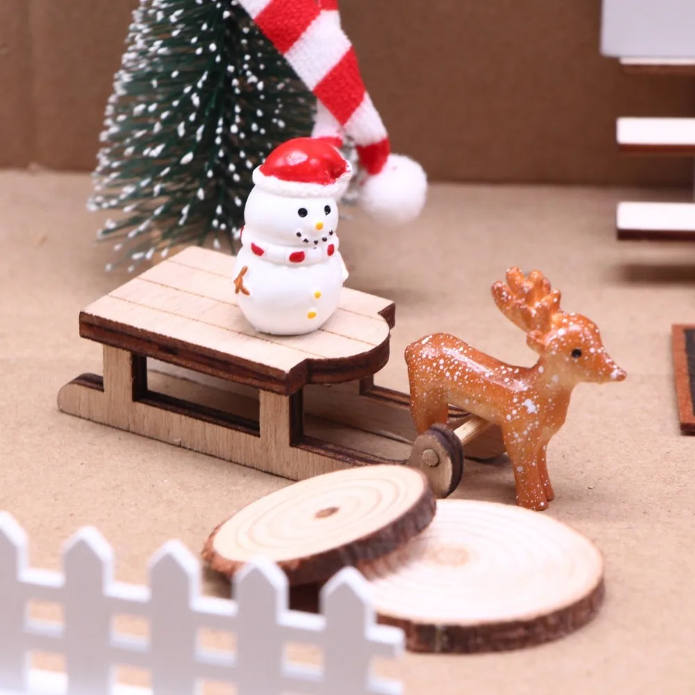 24pcs 1:12 Doll House Ornaments DIY Crafts Handmade Miniature Scene Model Doll Accessories Christmas Decor Elf Door Fairy House