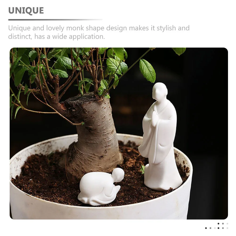 

2Pcs Zen Decor Statues White Porcelain Garden Outdoor Home Decoration Tabletop Bonsai Landscaping Ornament