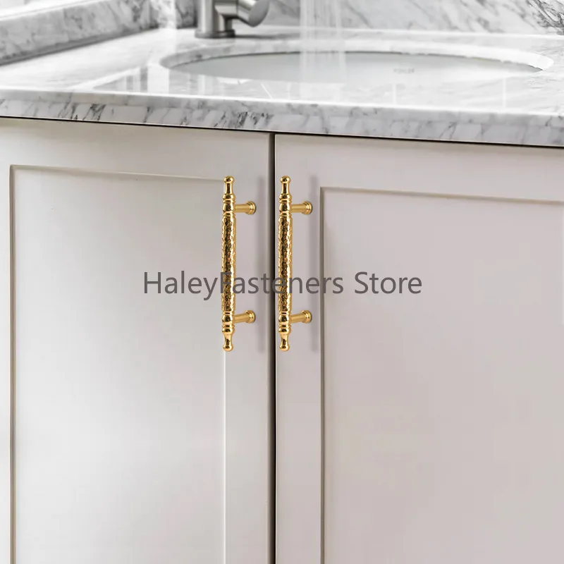Solid Brass Handmade Hammer Pattern Furniture Wardrobe Cabinet Knobs Door Drawers Cloakrooms Pull Furniture Handles