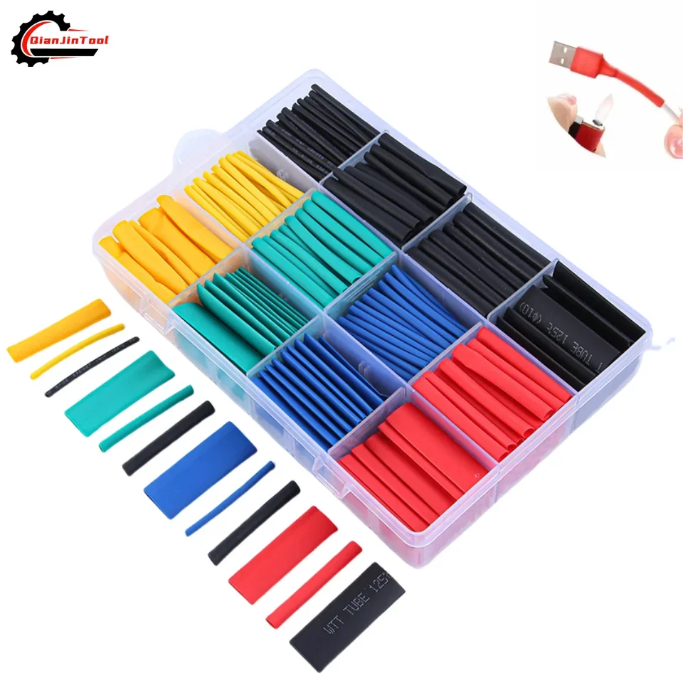 Heat Shrinkable Tube Kit Wire Repair Shrink Wrapping Cable Wire Cover Protection Sleeve Electrical Connect Insulation Protecter