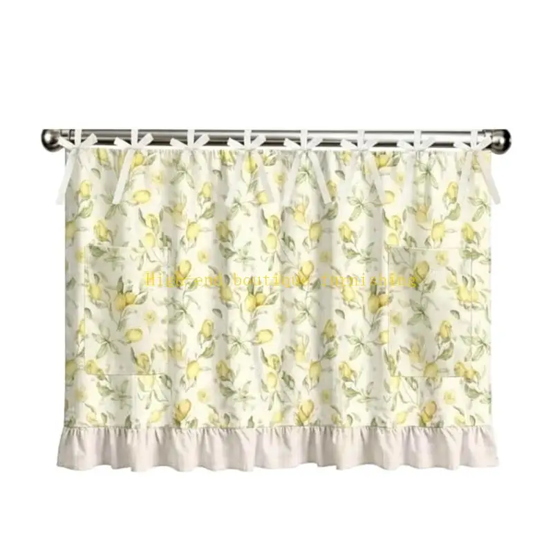 L9NB Cabinet Skirt Curtain with Tie Top Design Stove Skirt for Kitchen Storage Use