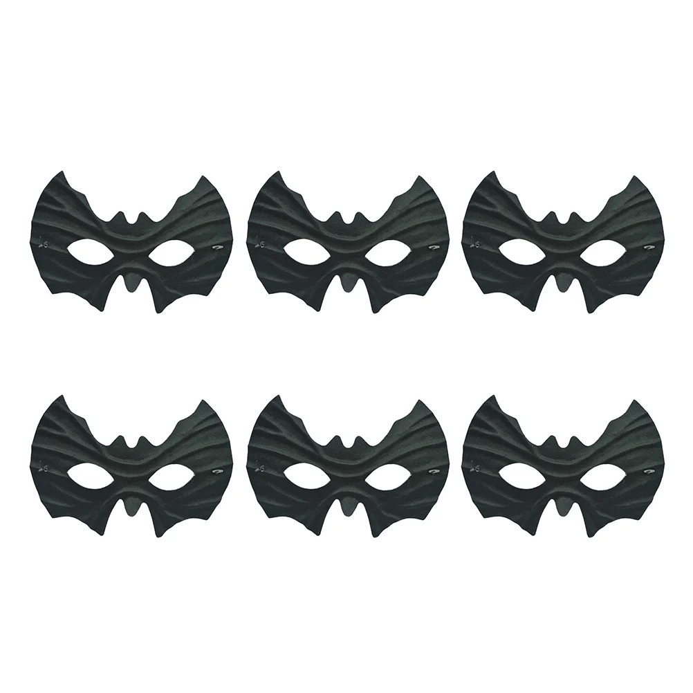 6 Pcs Half Face Bat Mask Party Decoration Supplies Halloween Masquerade Prom Funny