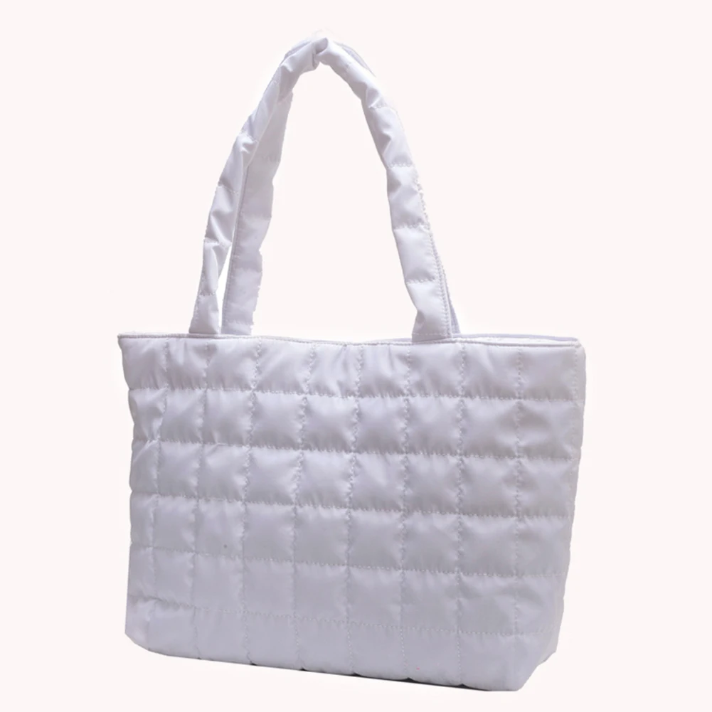 Fashion Women Tote Bag Quilted Autumn Winter Top-handle Bags Rhombus Pattern Shopper Bag Women Solid for Daily Holiday