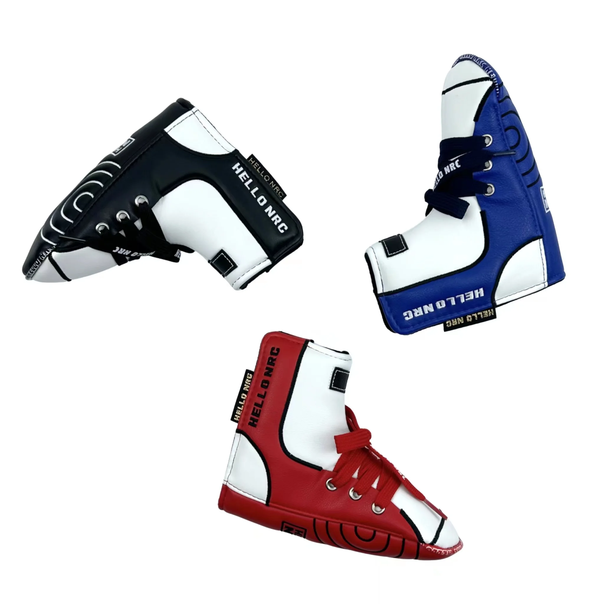 1pc New L-shaped Golf Club Blade Putter Covers Magnet Closed Shoe Styles Novelty Trend Fashion PU Leather Red Blue Black