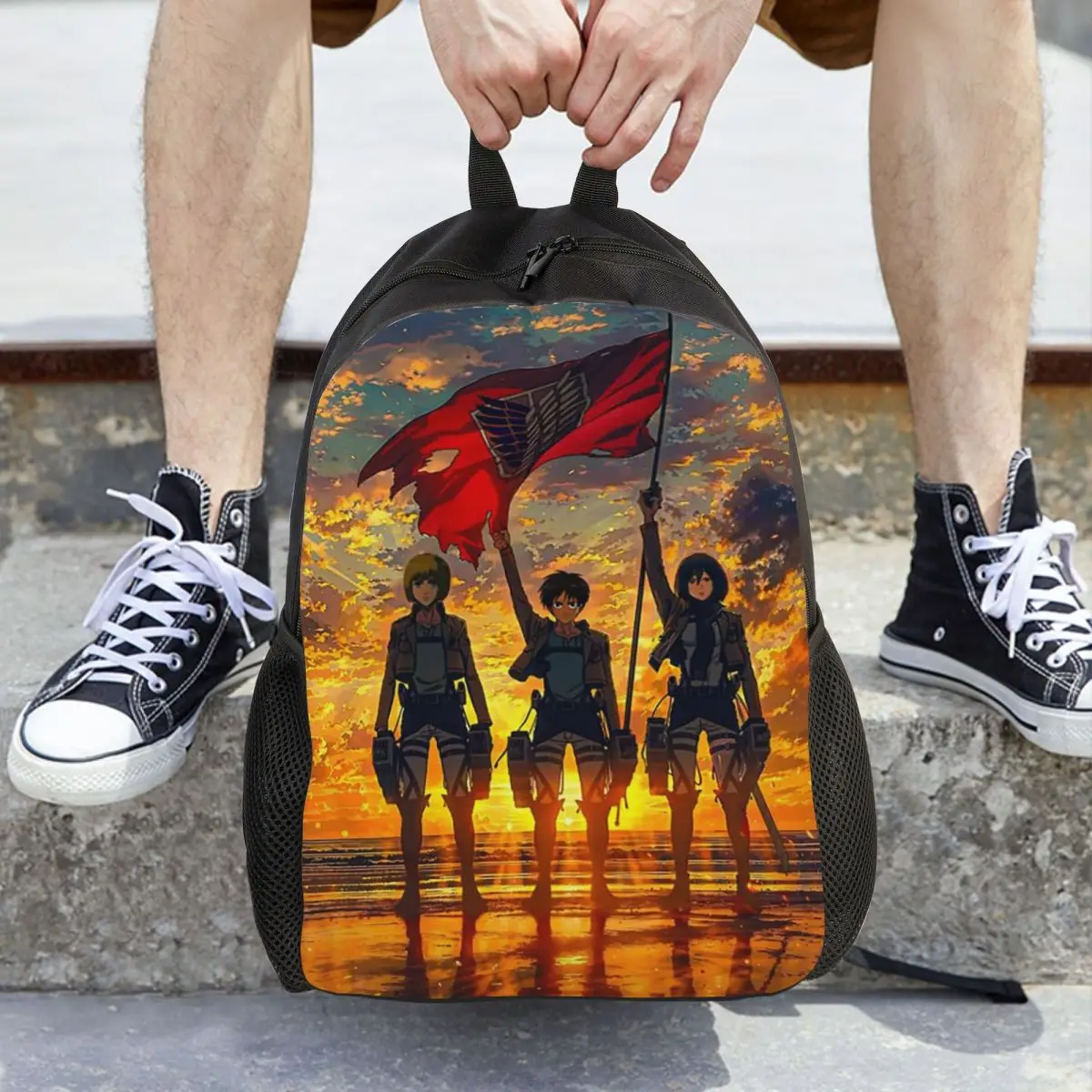 

Рюкзак Attack On Titan Zeke Yeager, вместительный рюкзак для детей, школьная сумка, сумки на плечо для мужчин и женщин