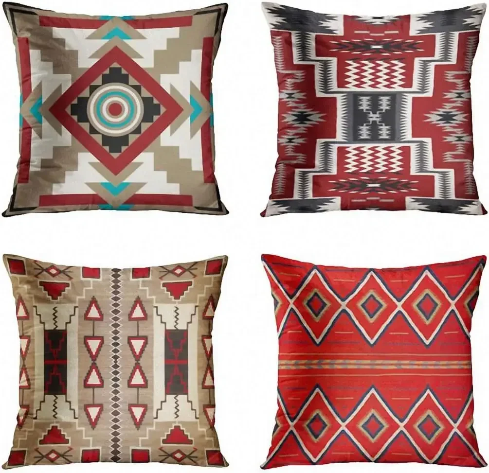 Throw Pillow Cover Earth Tone, Tribal Decorative Pillowcase, Home Decoration Square, Cushion Cover 45x45 pillow case