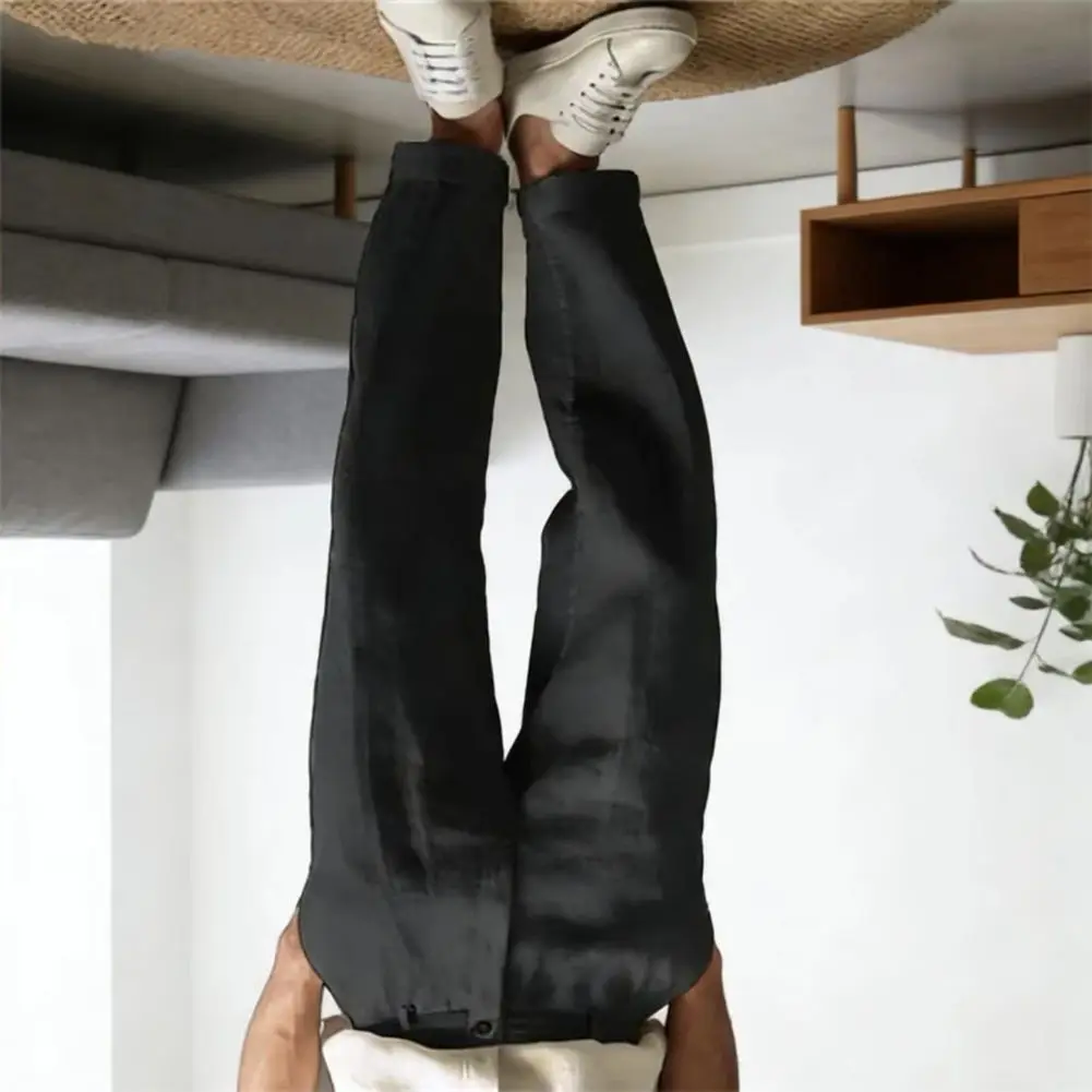 

Men Cotton Linen Pants Outdoor Casual Trousers Men Fashion Solid Color Breathable Loose Linen Pants Vintage Straight Trousers