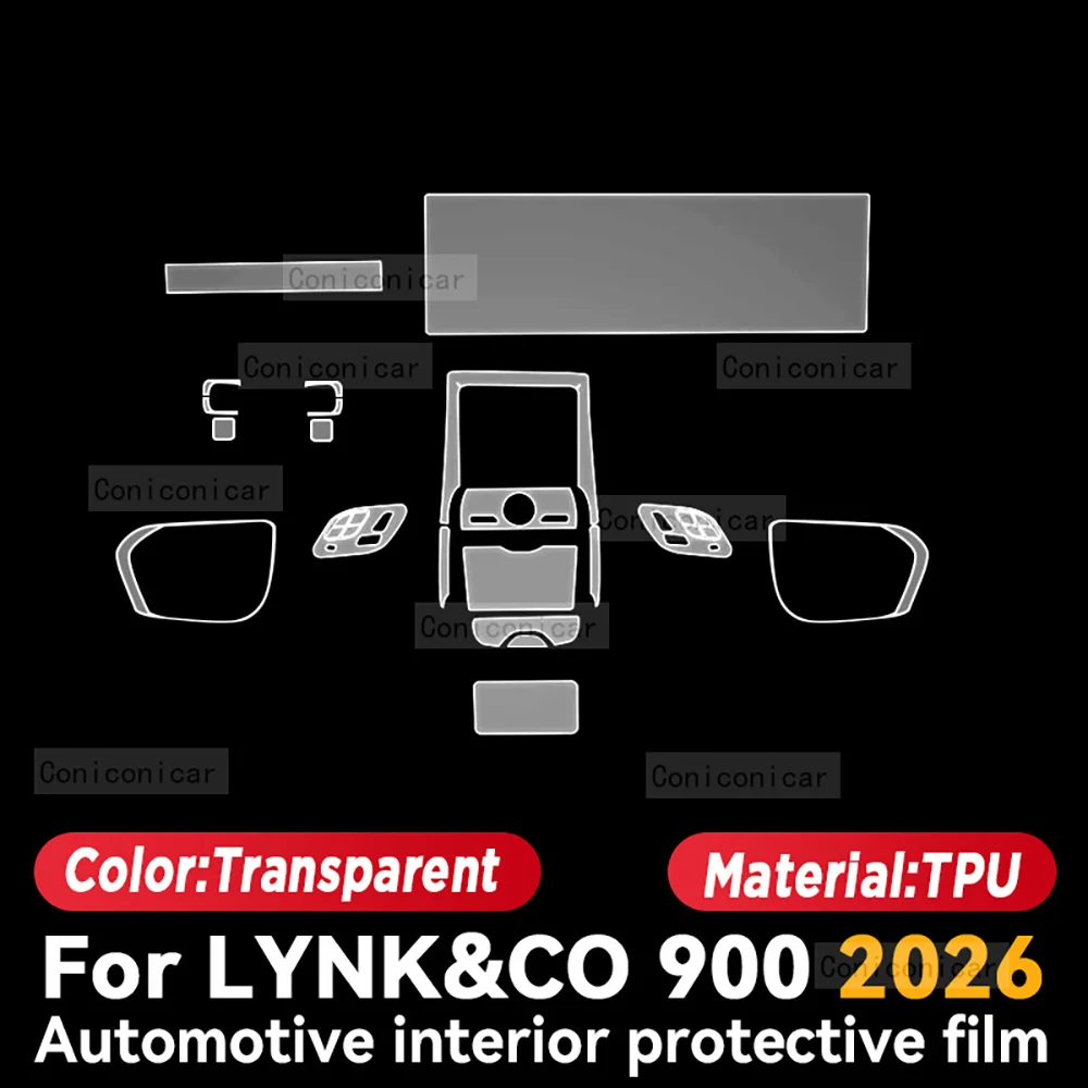 TPU For LYNK&CO 900 2026 Transparent Protective Film Car Interior Central Control Navigation Panel Accessories Sticker