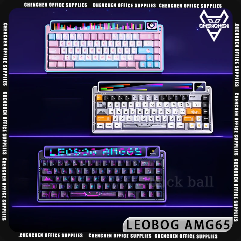 LEOBOG AMG65 Mechanical Keyboard With TFT LED Screen 3mode RGB Hot Swap Gaming Keyboard Custom Office PC Gamer Accessories Gifts